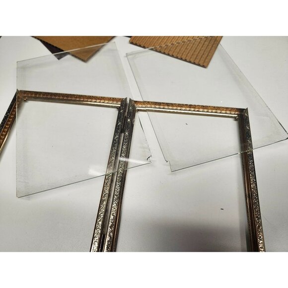 Ornate Brass Free Standing Double Picture Frame Vintage - Picture 6 of 10